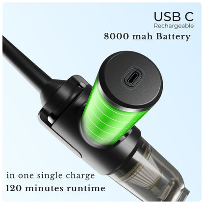 Xech | 9000Pa Turbo Suction Cleaner | Cordless & Compact Design | Dual Function for Car, Home, office  & More