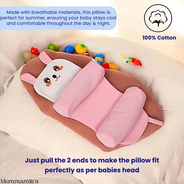PillowTuck™– Baby Head Shape Protection | Adjustable Fit | Cotton-Soft Sleep Pillow