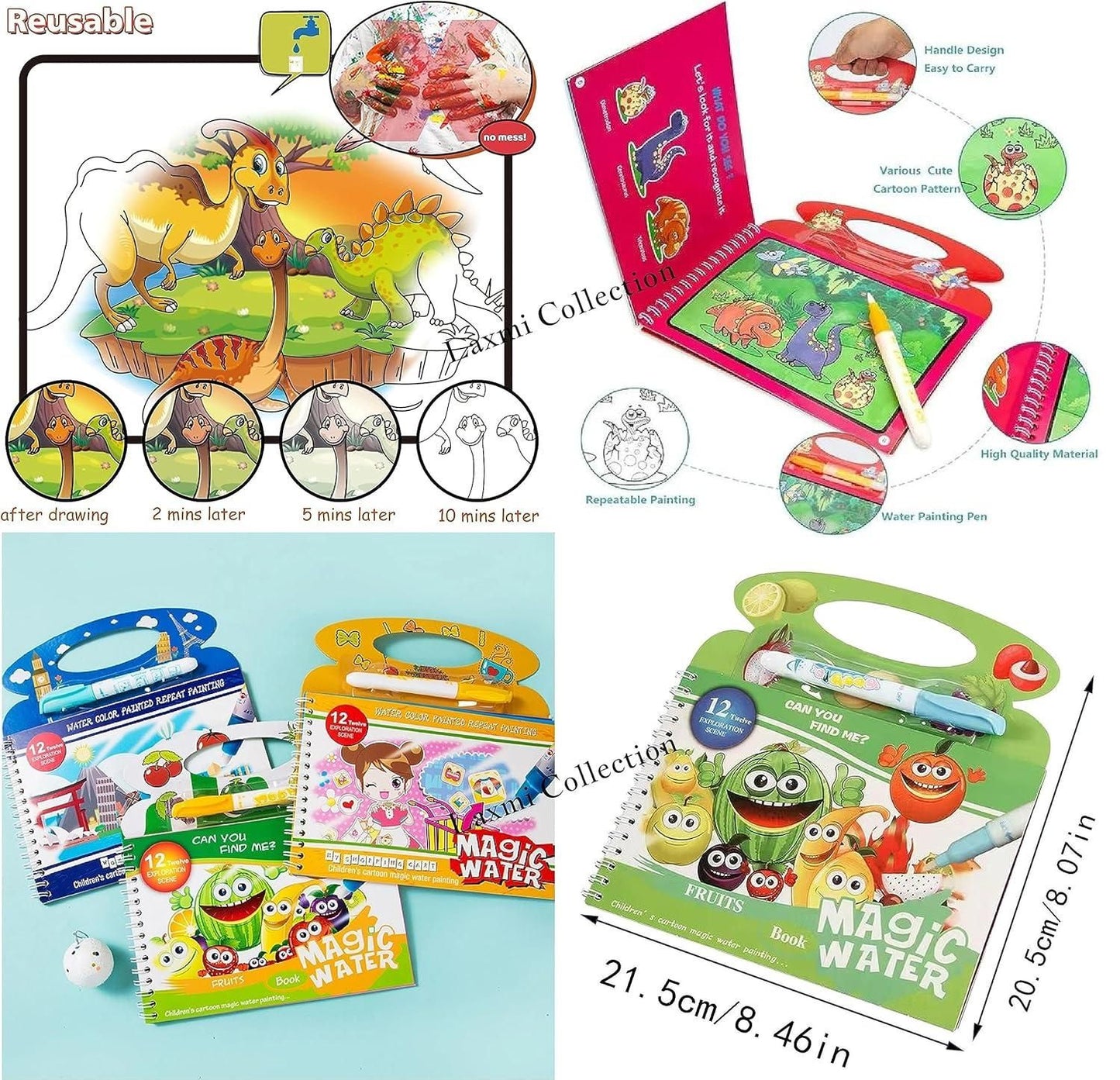 Quick Dry Water Coloring Book Doodle with Magic Pen